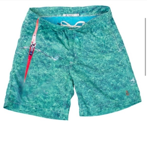 RETROMARINE Green Crew Vibes Ariel Swim Shorts L - Picture 3 of 8